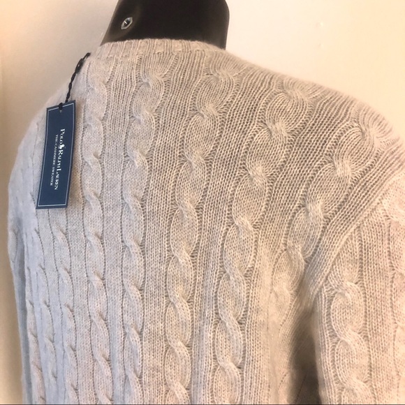 Polo Ralph Lauren Cashmere Sweater XL Gray NWT New - Picture 8 of 8